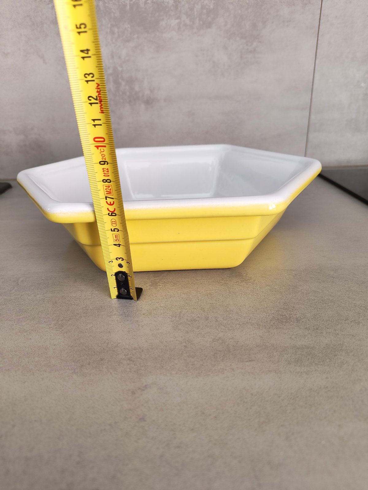 Emile Henry “Gastron” Ceramic Plate – Made in France – Yellow Hexagon Dish — photo 4