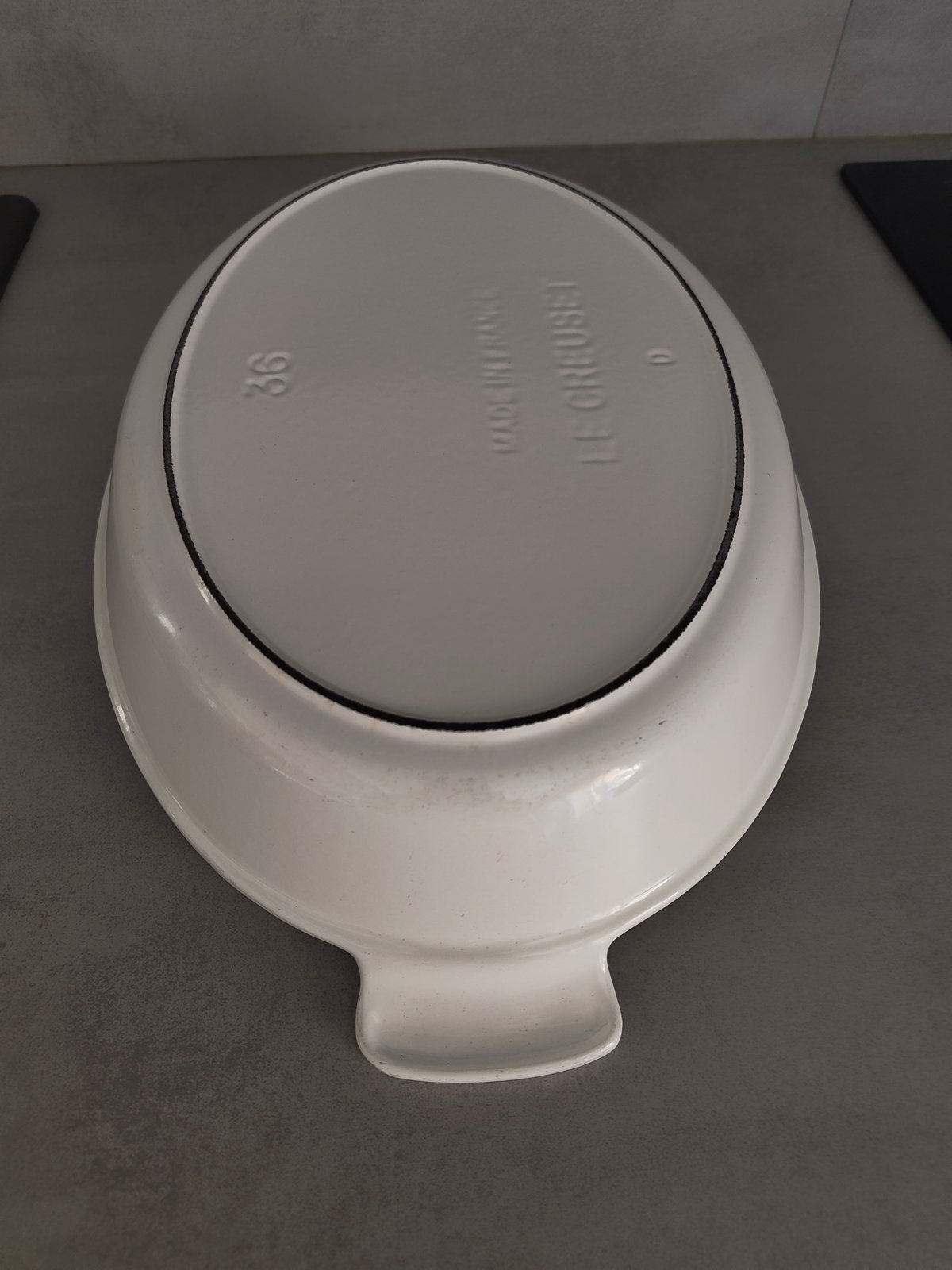 Large Vintage Le Creuset baking dish 36 – White Enamel Made in France — photo 10