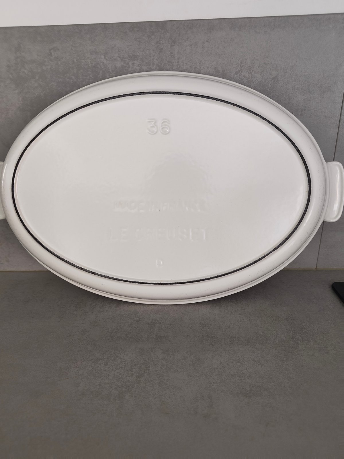 Large Vintage Le Creuset baking dish 36 – White Enamel Made in France