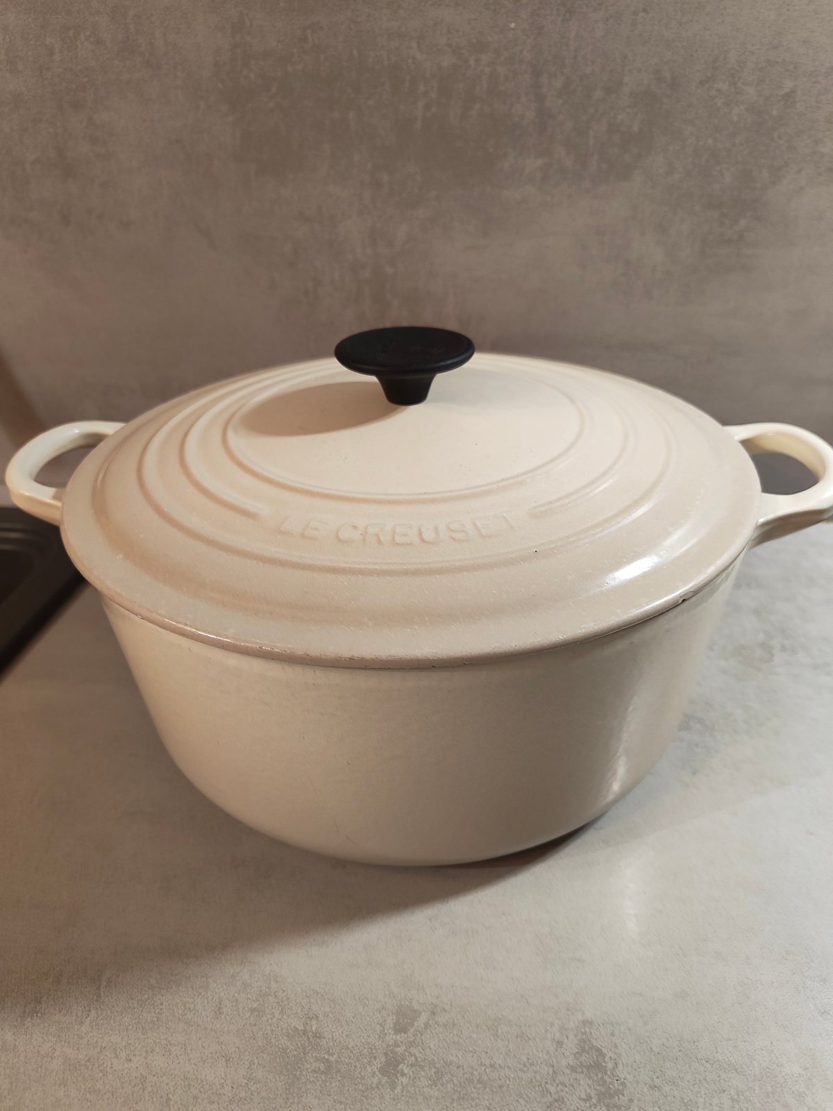 Le Creuset 26 Cast Iron Dutch Oven – Cream / Ivory – Made in France — photo 4