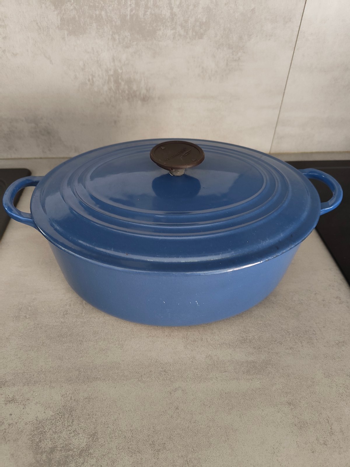 Le Creuset Cast Iron Oval Dutch Oven – Blue – Made in France – Enameled Casserole Pot