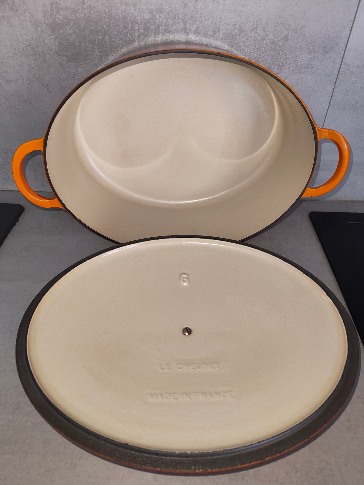 Le Creuset Cocotte Ovale Vintage – Fonte Émaillée – Orange Iconique — photo 3