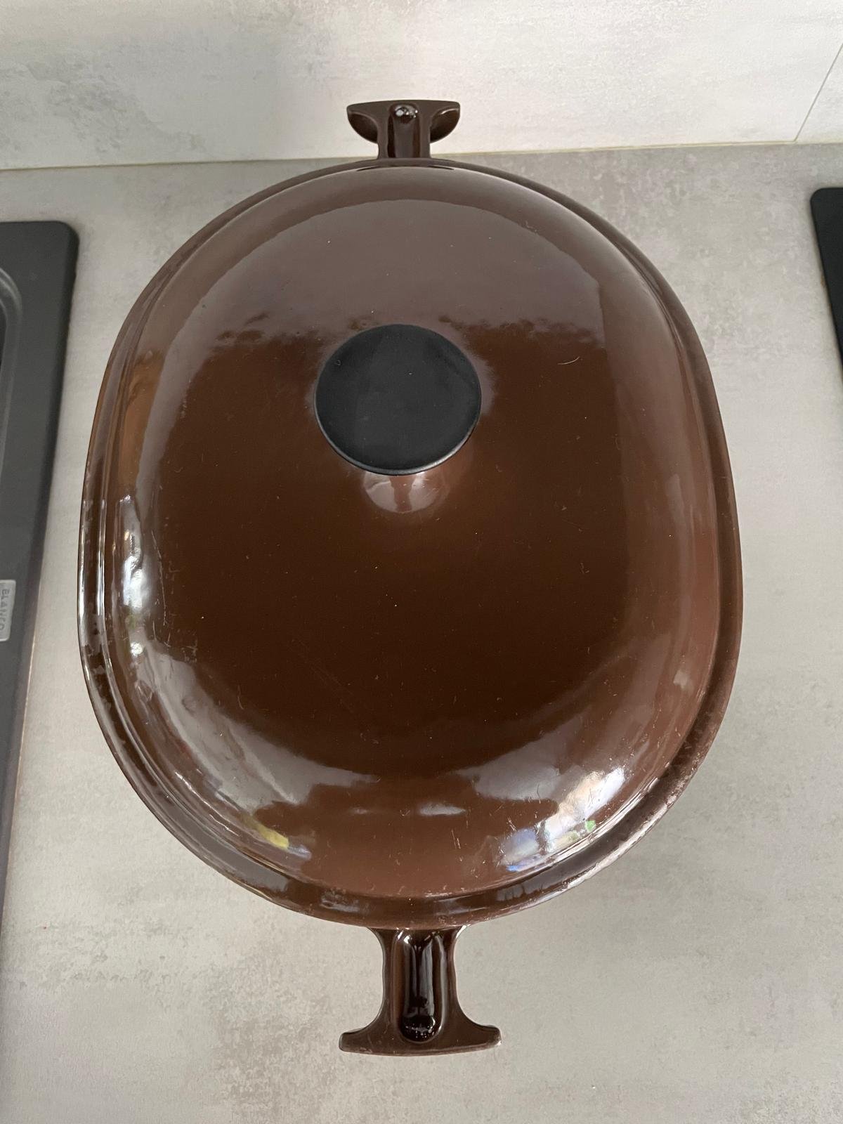 Rare Vintage Le Creuset “La Mama” Cocotte – Designed by Enzo Mari – Enameled Cast Iron — photo 6
