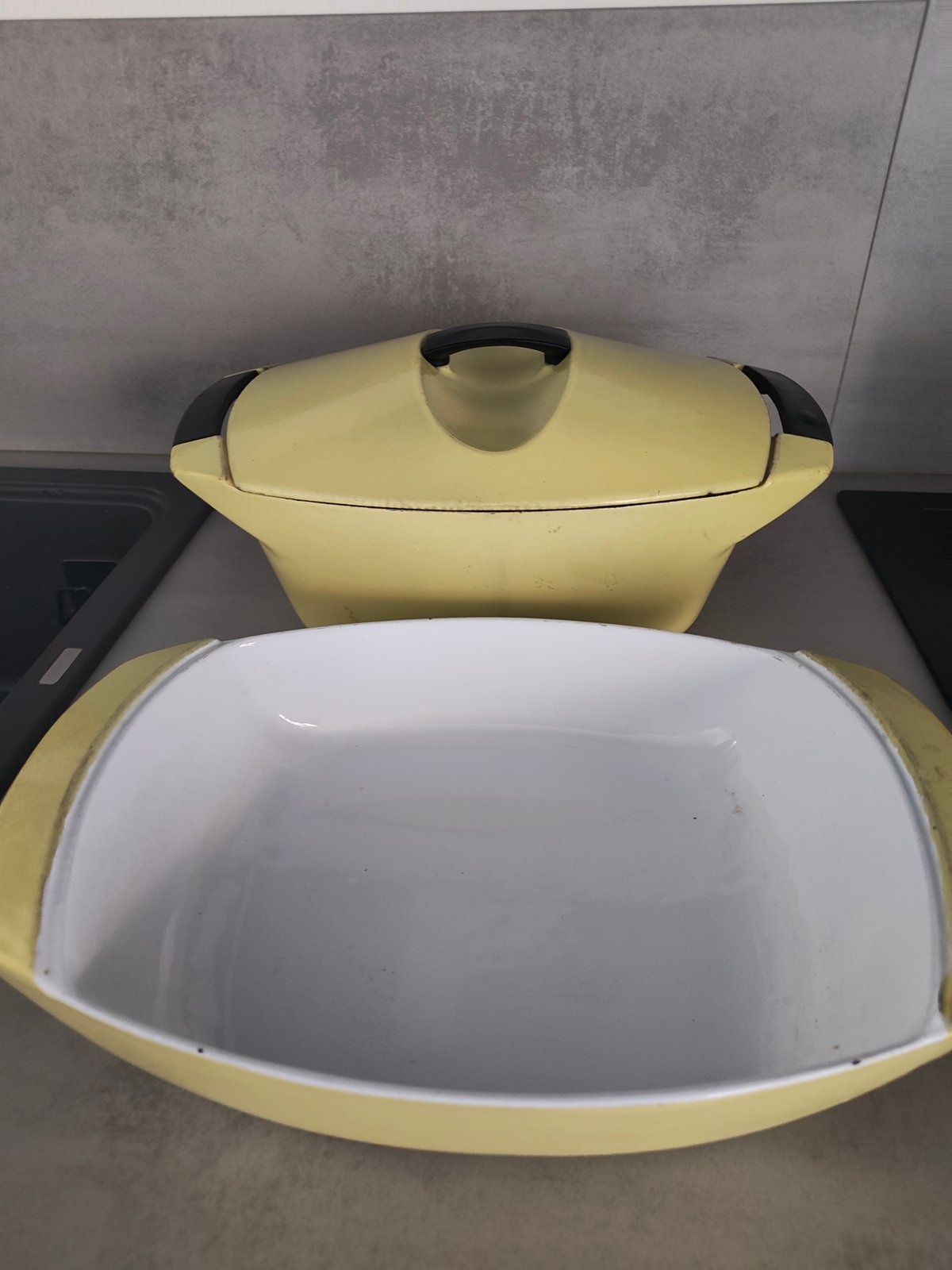 Rare Vintage Le Creuset Raymond Loewy Coquelle Nº45 with Matching Plate & Lid — photo 10
