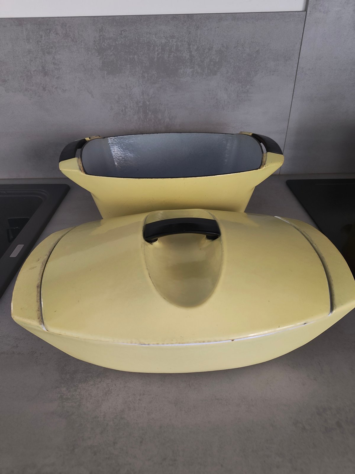 Rare Vintage Le Creuset Raymond Loewy Coquelle Nº45 with Matching Plate & Lid — photo 12