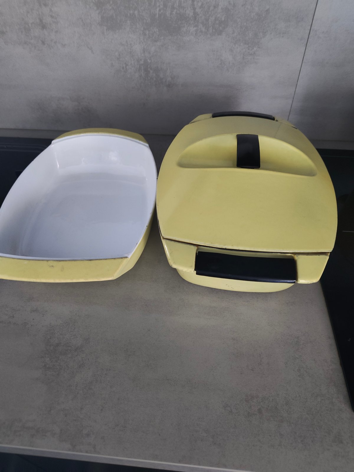 Rare Vintage Le Creuset Raymond Loewy Coquelle Nº45 with Matching Plate & Lid — photo 14