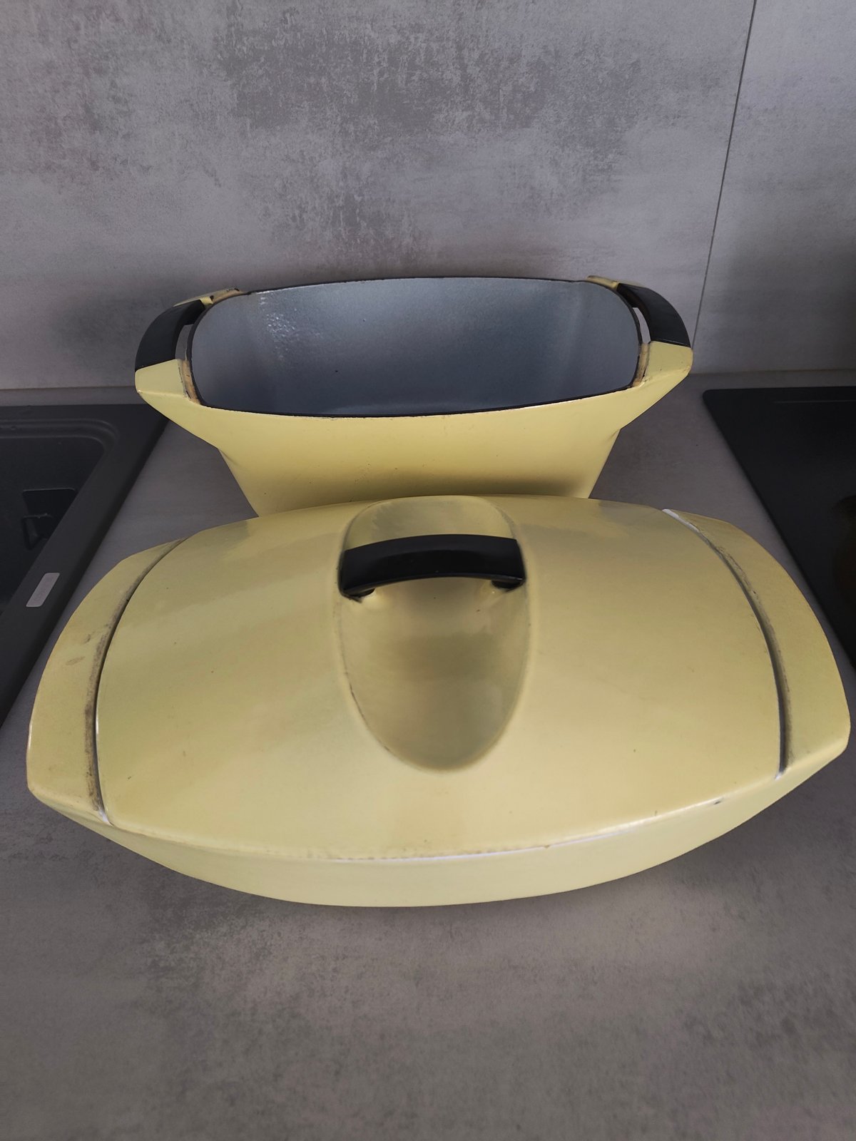 Rare Vintage Le Creuset Raymond Loewy Coquelle Nº45 with Matching Plate & Lid — photo 15