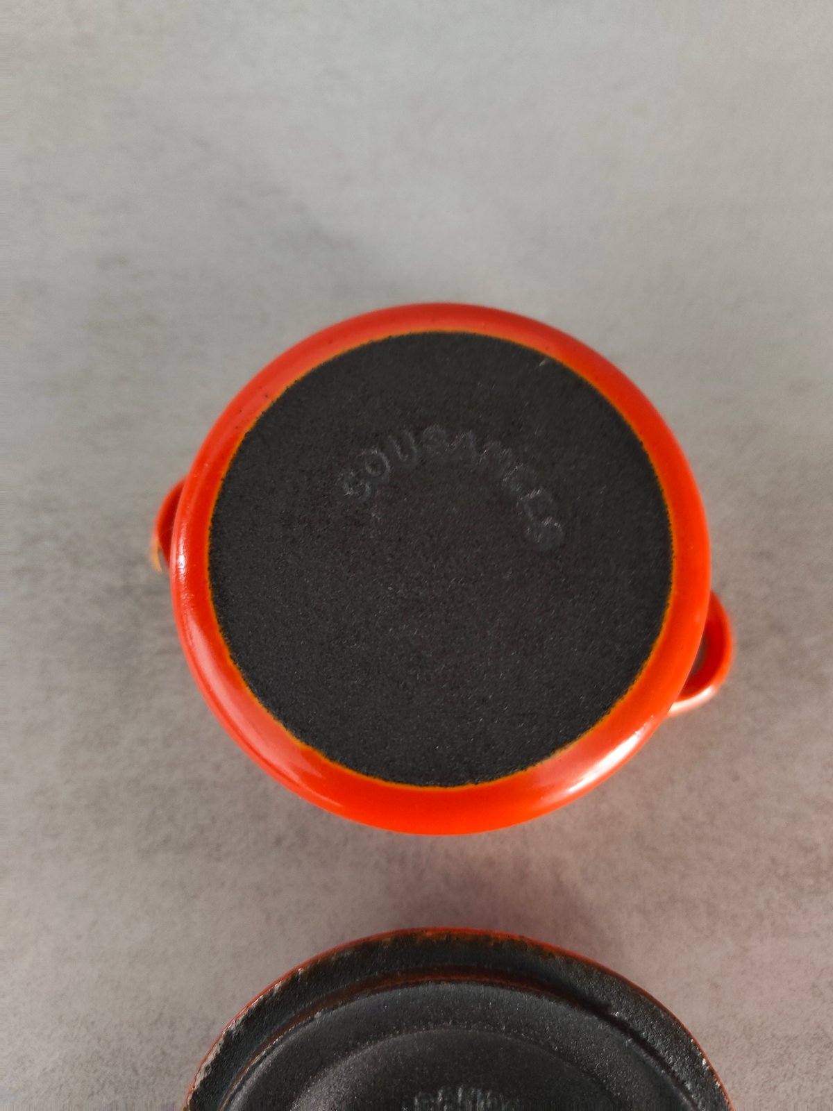 Rare Vintage Mini Cousances Cocotte – Le Creuset Group – Orange Enameled Cast Iron Collectible — photo 8
