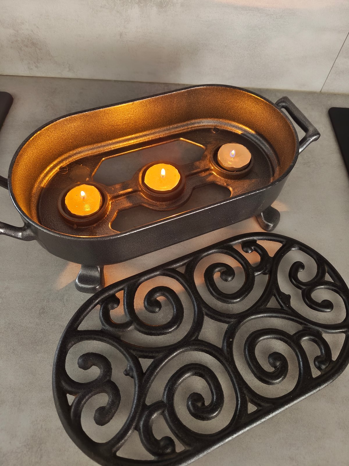 Staub Cast Iron Tealight Food Warmer – Vintage (1970–1980) – Made in France — photo 5
