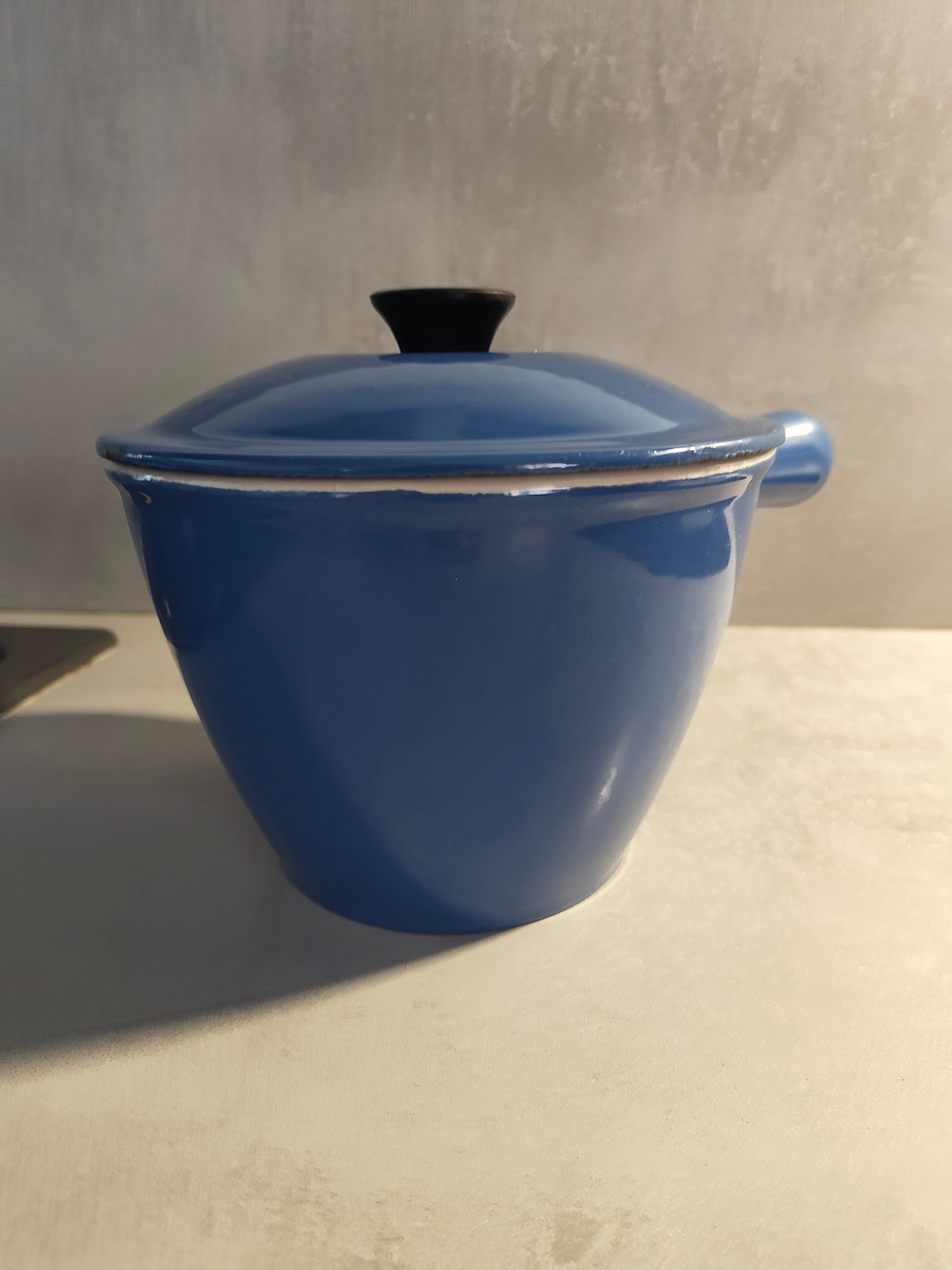 Vintage Cast Iron Casserole Dish with Lid – Blue Enamel — photo 8