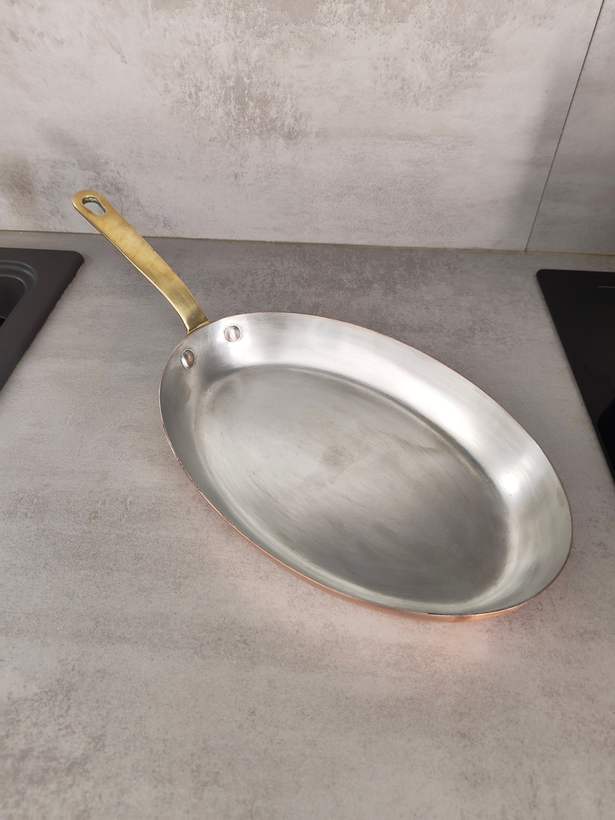 Vintage Copper Pan – Made in France 🇫🇷 – Brass Handle – Professional Cookware