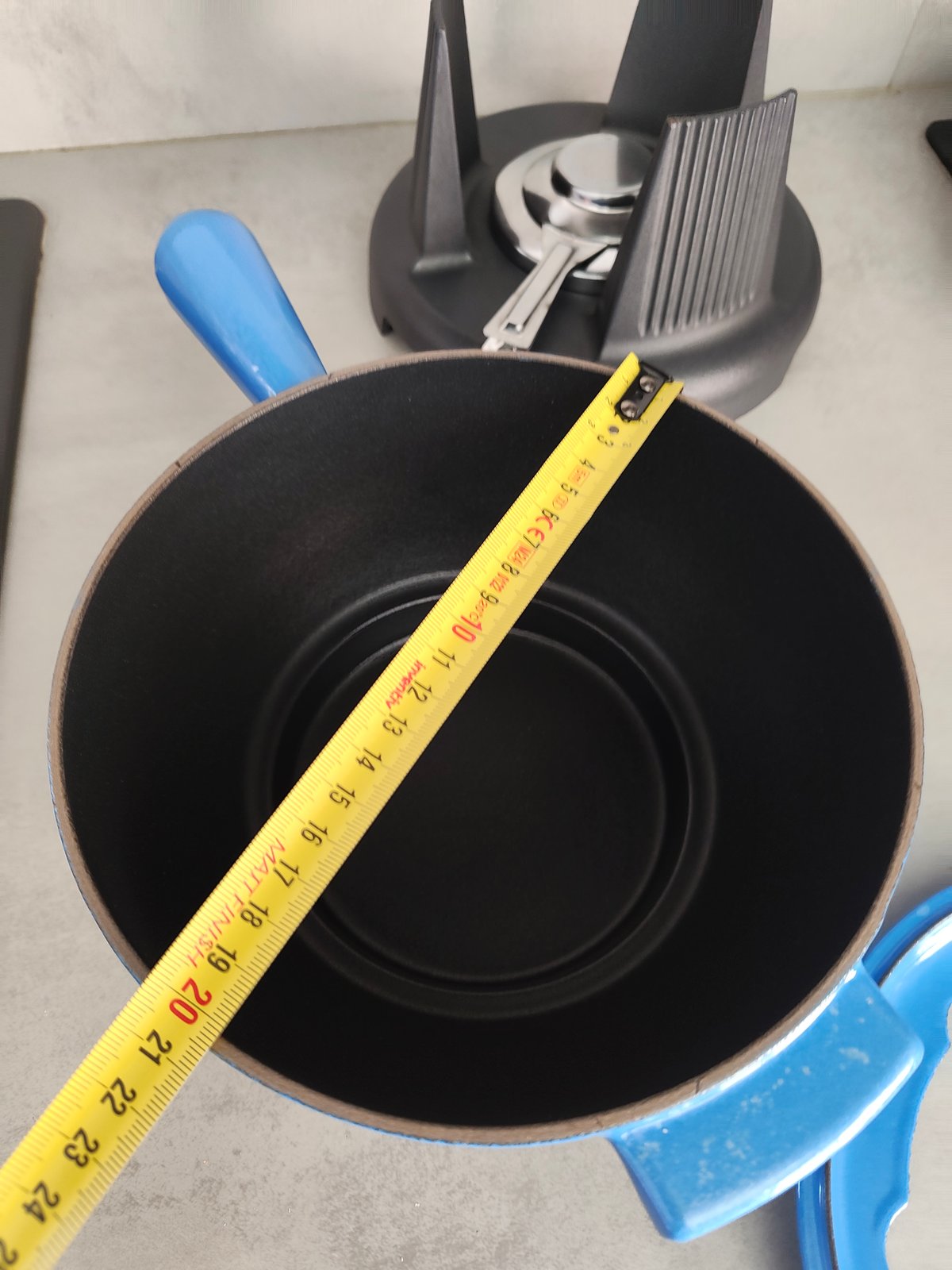 Vintage Cousances (Le Creuset) Cast Iron Fondue Set – Blue — photo 12