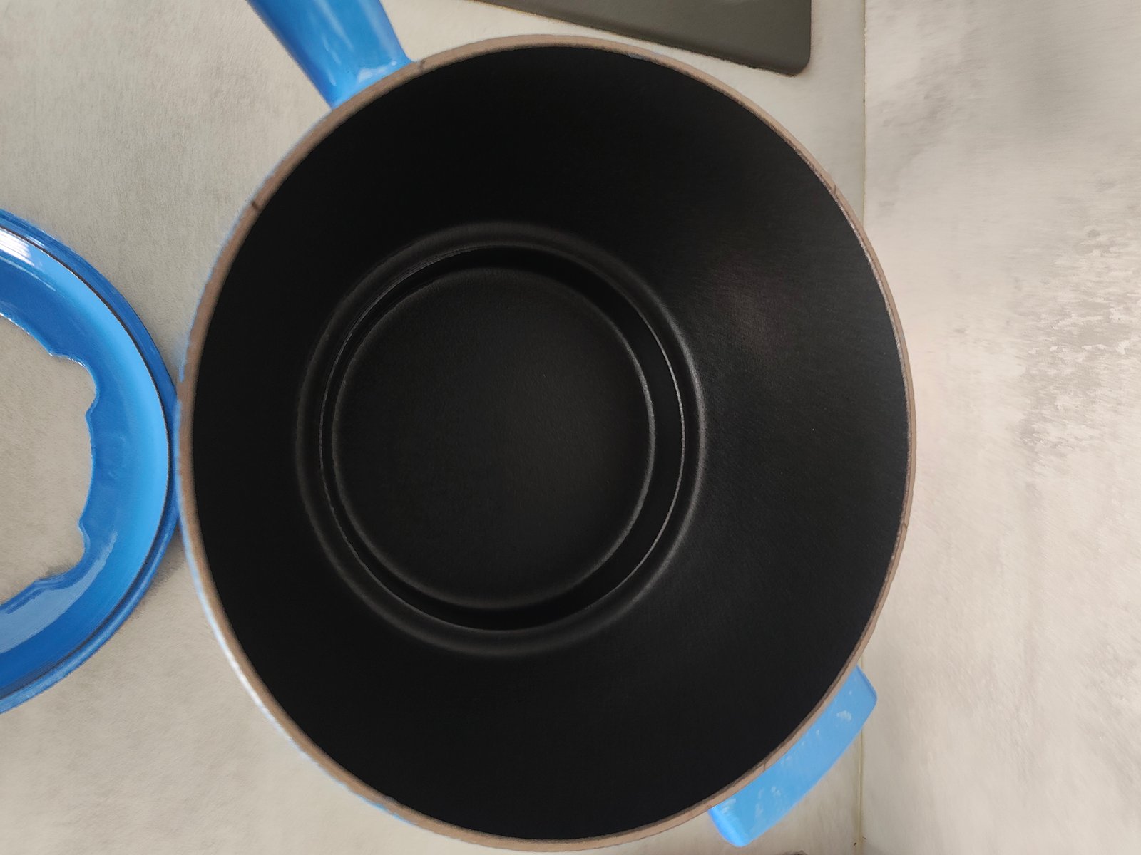 Vintage Cousances (Le Creuset) Cast Iron Fondue Set – Blue — photo 16