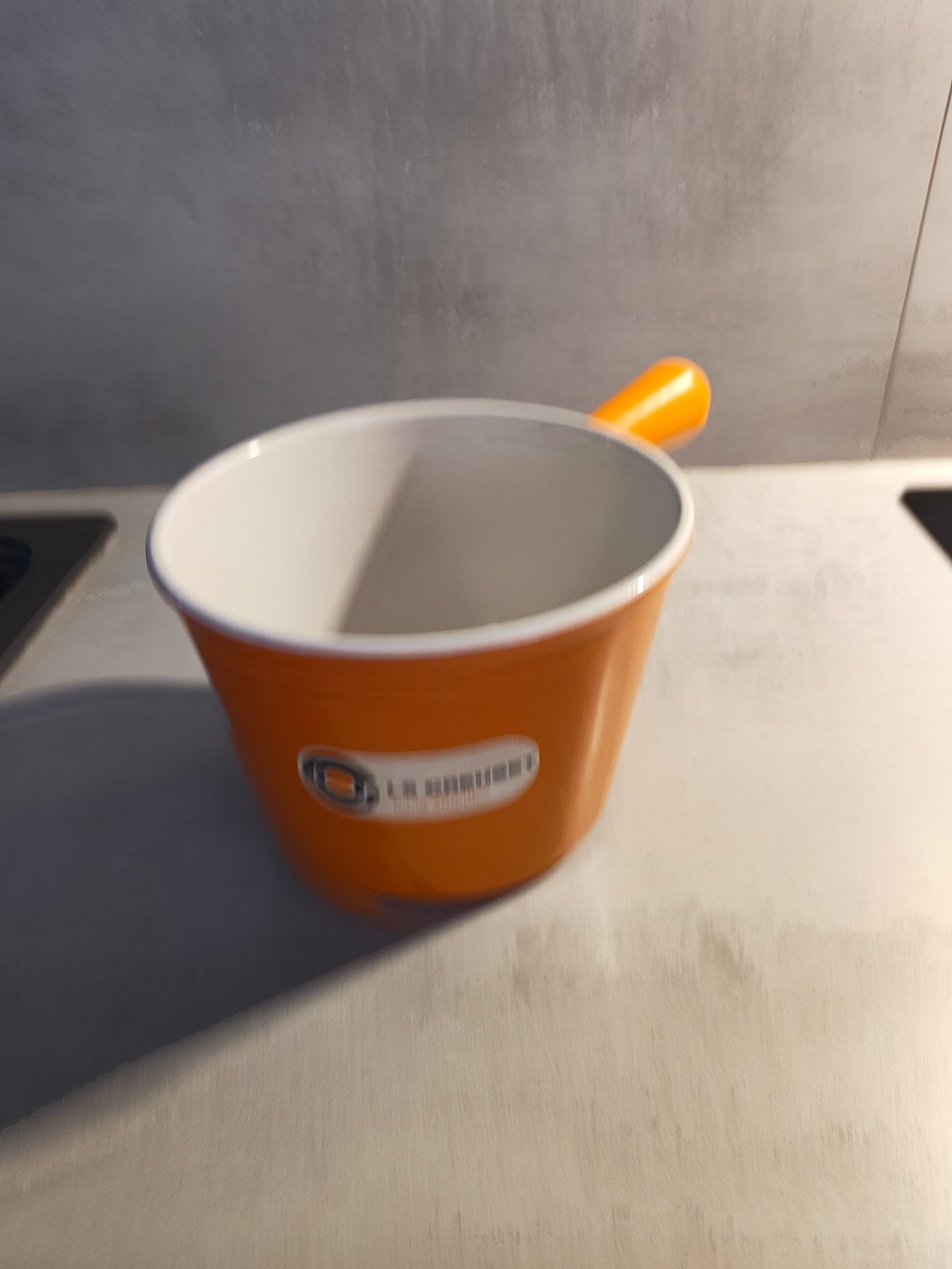 Vintage Le Creuset Cast Iron Saucepan – Orange – New / Never Used – Made in France — photo 3