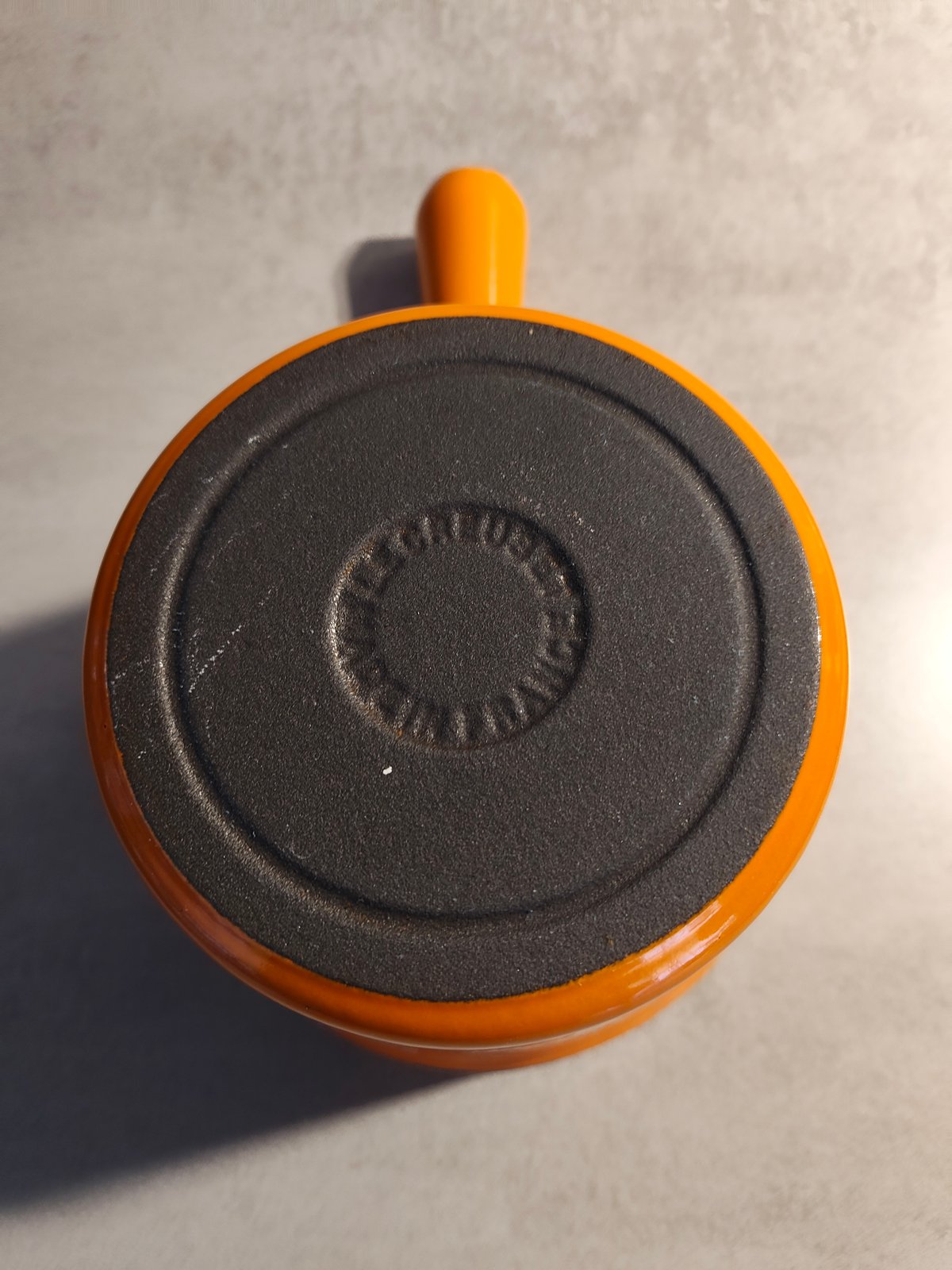 Vintage Le Creuset Cast Iron Saucepan – Orange – New / Never Used – Made in France — photo 5