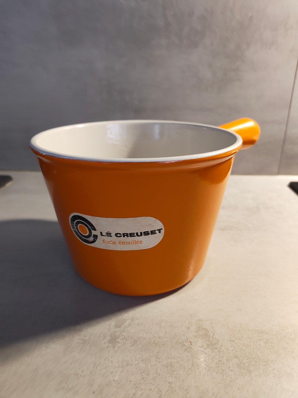 Vintage Le Creuset Cast Iron Saucepan – Orange – New / Never Used – Made in France — photo 11