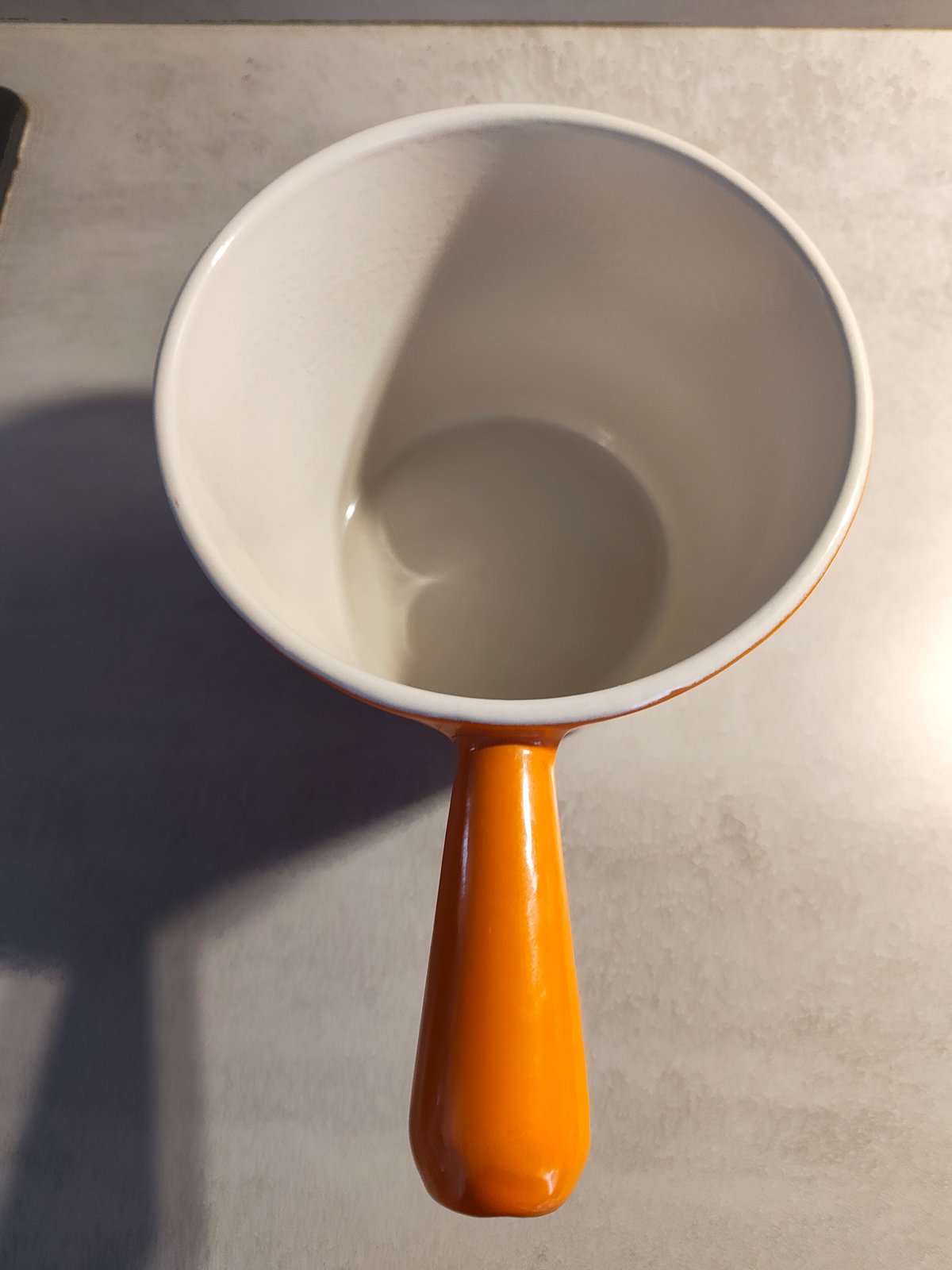 Vintage Le Creuset Cast Iron Saucepan – Orange – New / Never Used – Made in France — photo 12