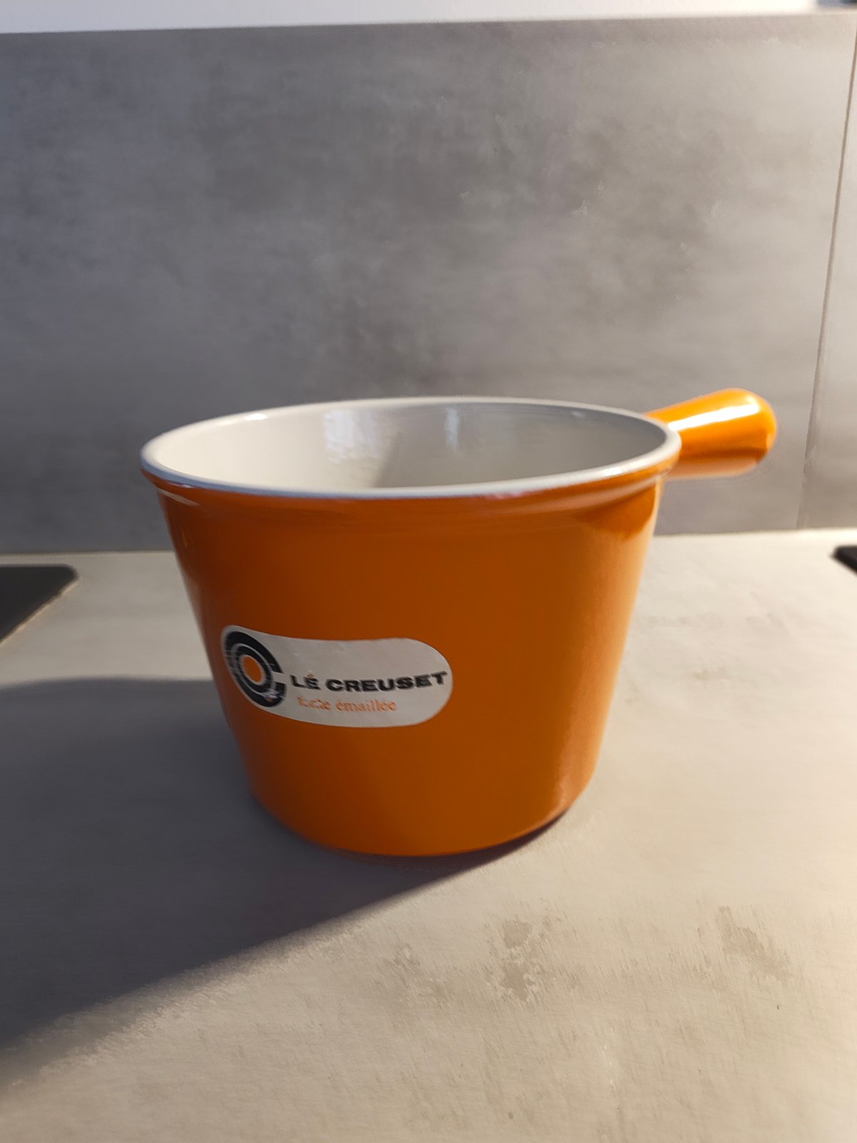 Vintage Le Creuset Cast Iron Saucepan – Orange – New / Never Used – Made in France — photo 15