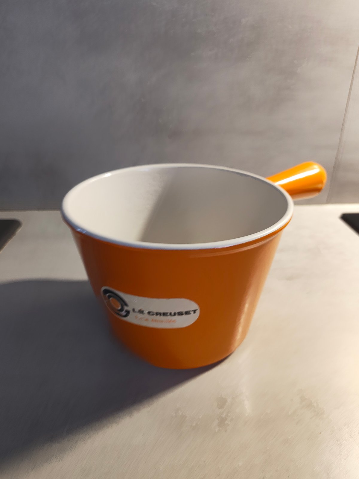 Vintage Le Creuset Cast Iron Saucepan – Orange – New / Never Used – Made in France — photo 16