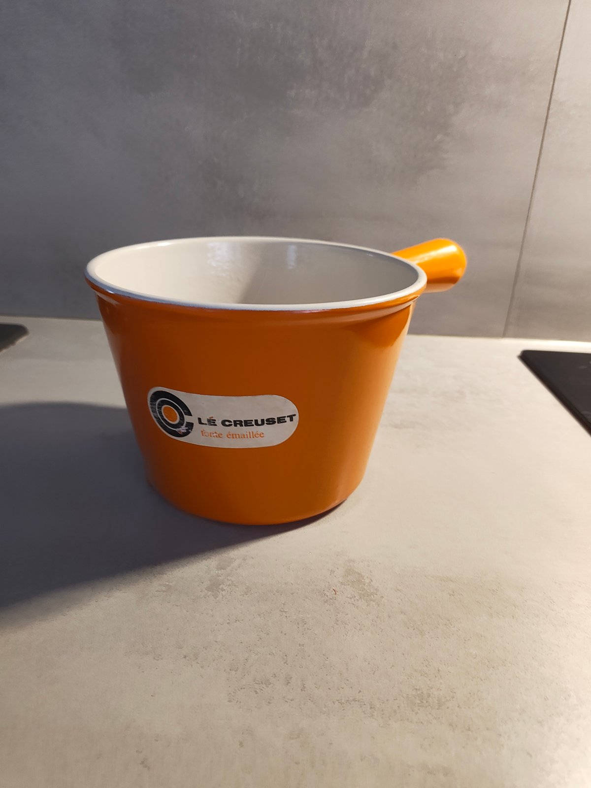 Vintage Le Creuset Cast Iron Saucepan – Orange – New / Never Used – Made in France
