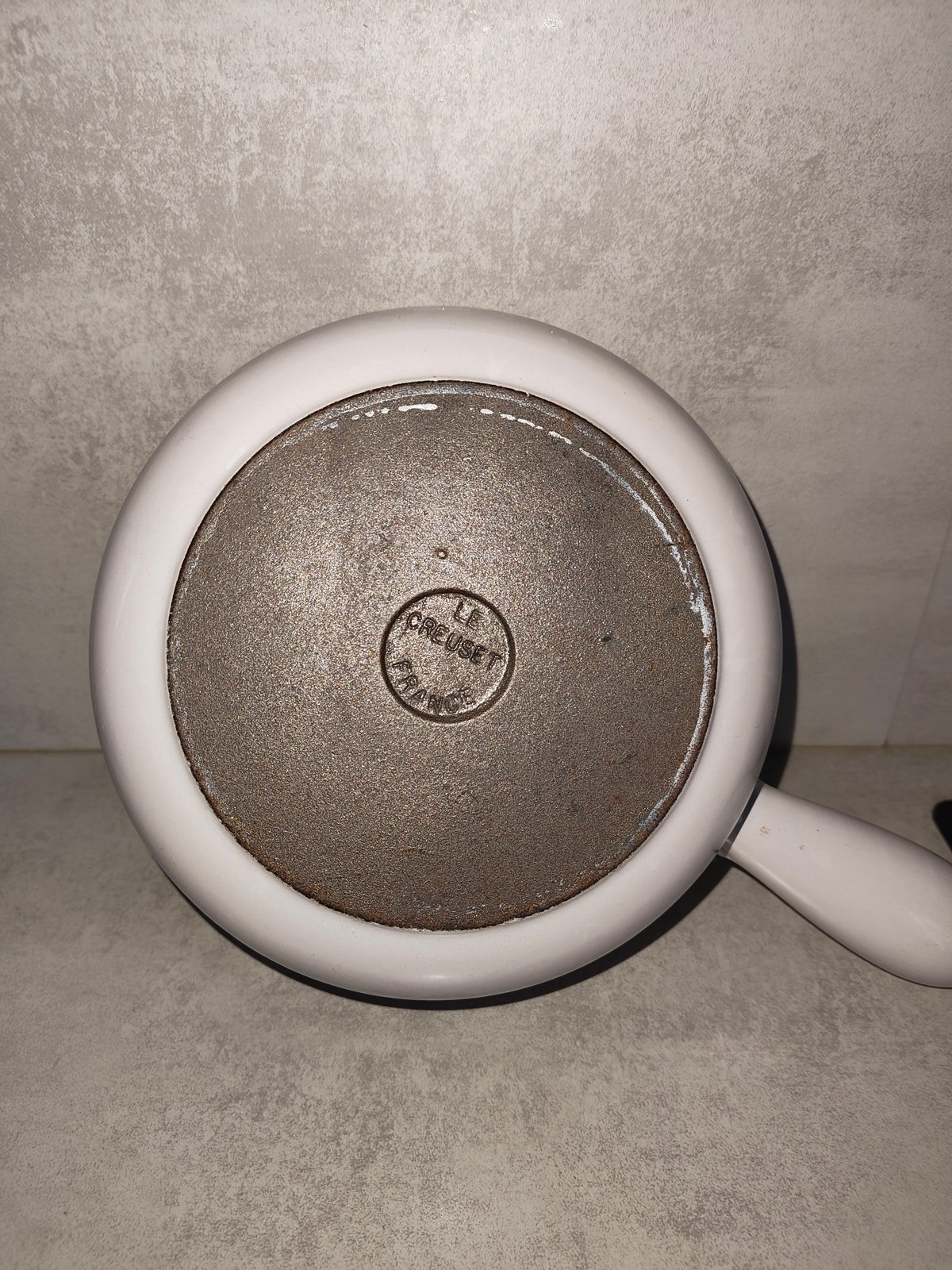 Vintage Le Creuset Enamel Saucepan – Rare Floral Daisy Pattern – French Cast Iron – 1970s Retro Kitchen — photo 4