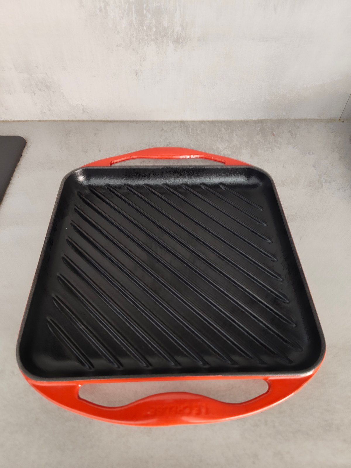 Vintage Le Creuset Enameled Cast Iron Grill Pan – Red