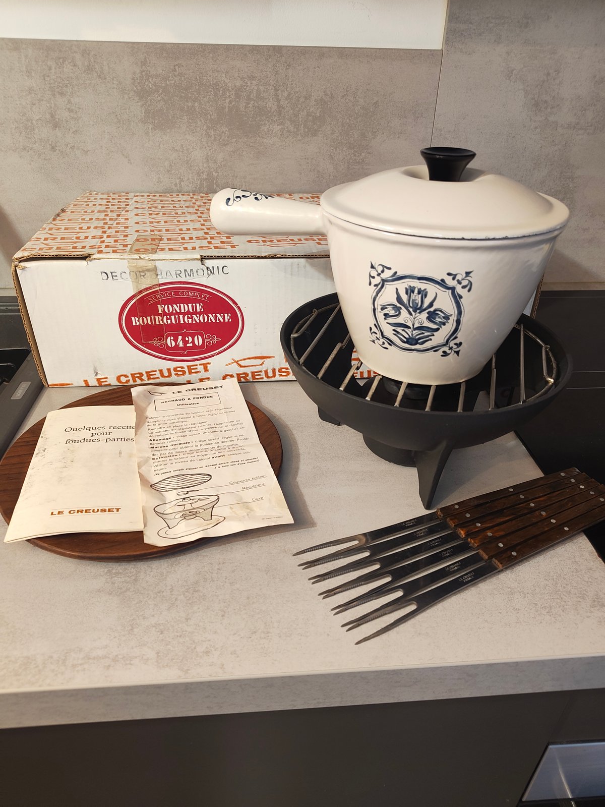 Vintage Le Creuset Fondue Bourguignonne Set 6420 – Complete Set – Made in France