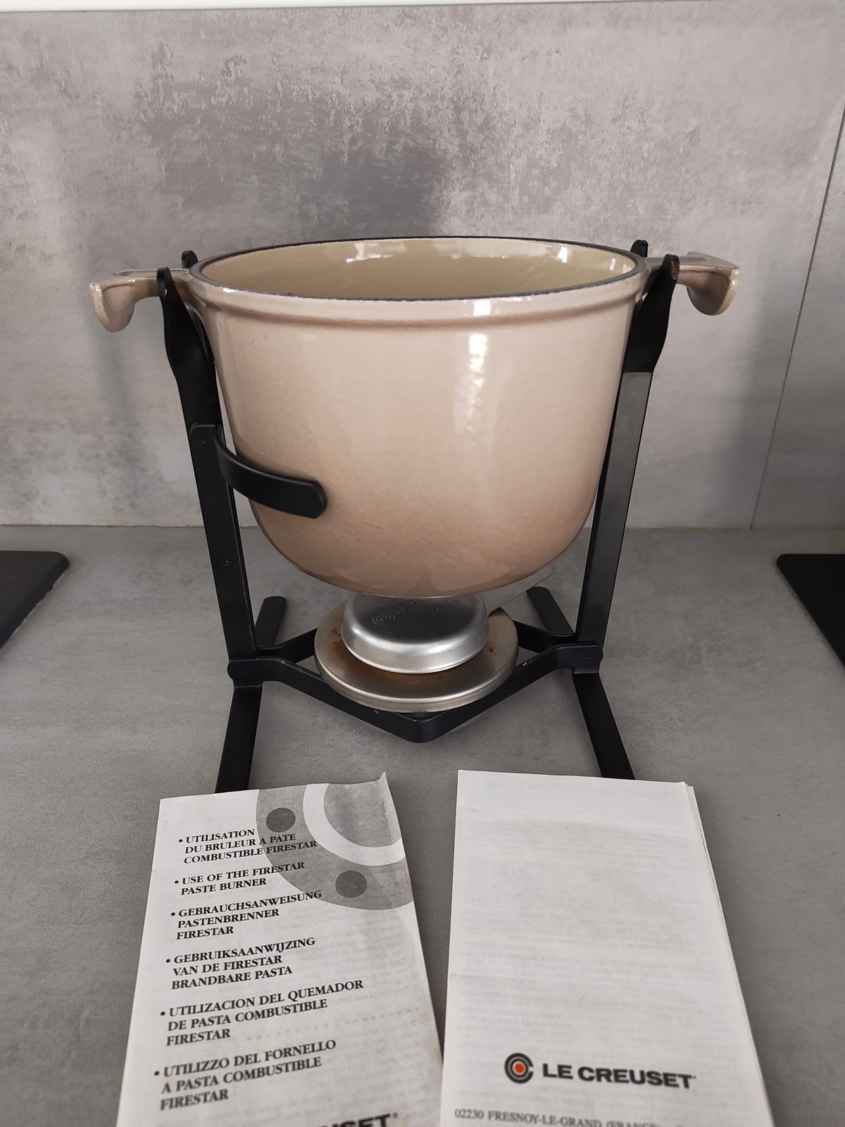 Vintage Le Creuset Fondue Set – Complete – Cast Iron – Original Box — photo 6
