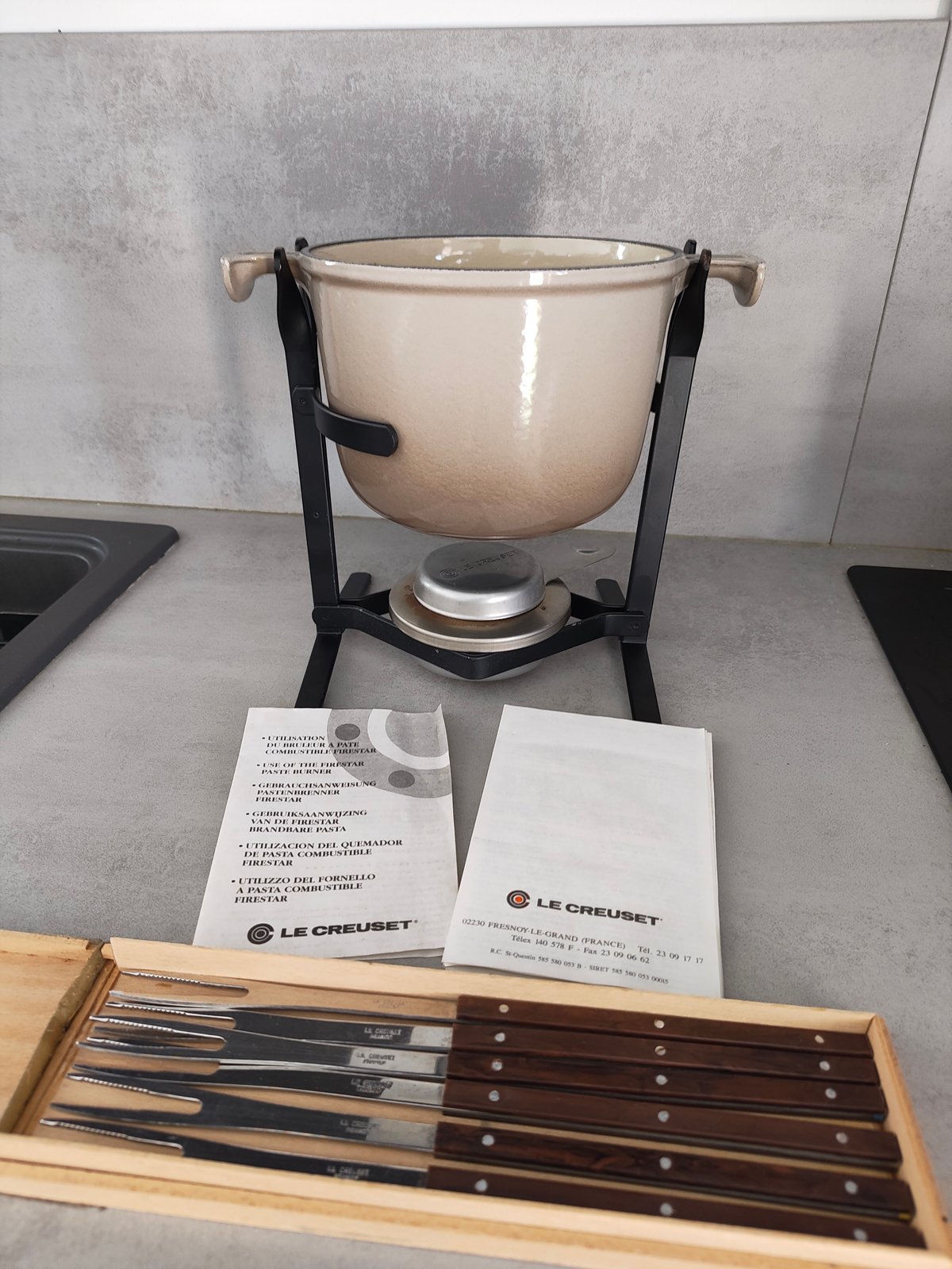 Vintage Le Creuset Fondue Set – Complete – Cast Iron – Original Box — photo 7