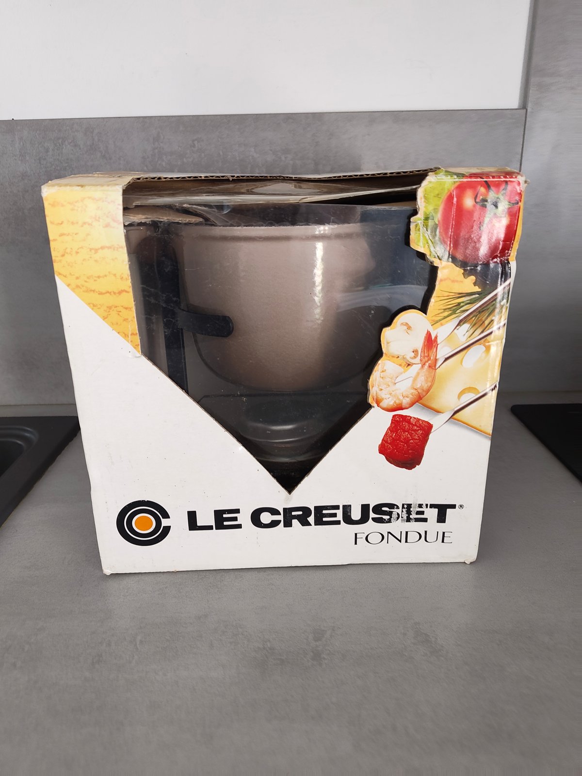 Vintage Le Creuset Fondue Set – Complete – Cast Iron – Original Box — photo 11
