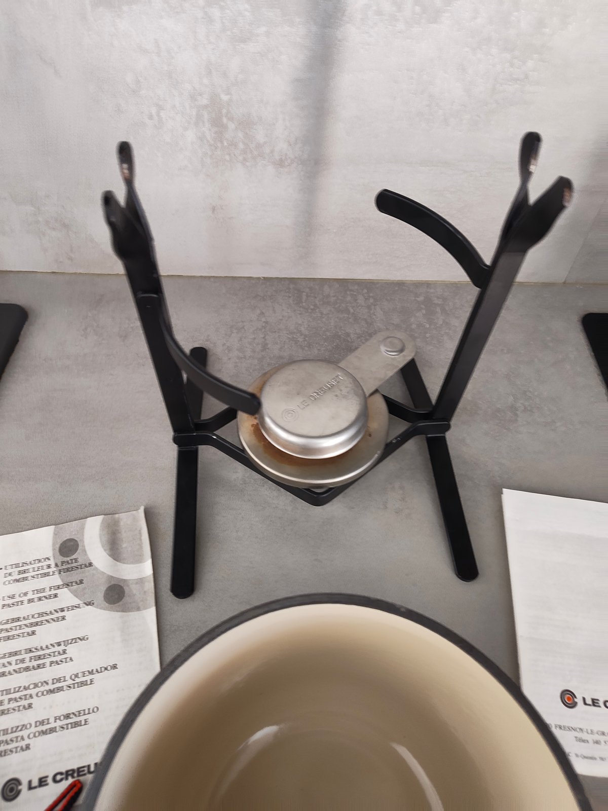 Vintage Le Creuset Fondue Set – Complete – Cast Iron – Original Box — photo 16