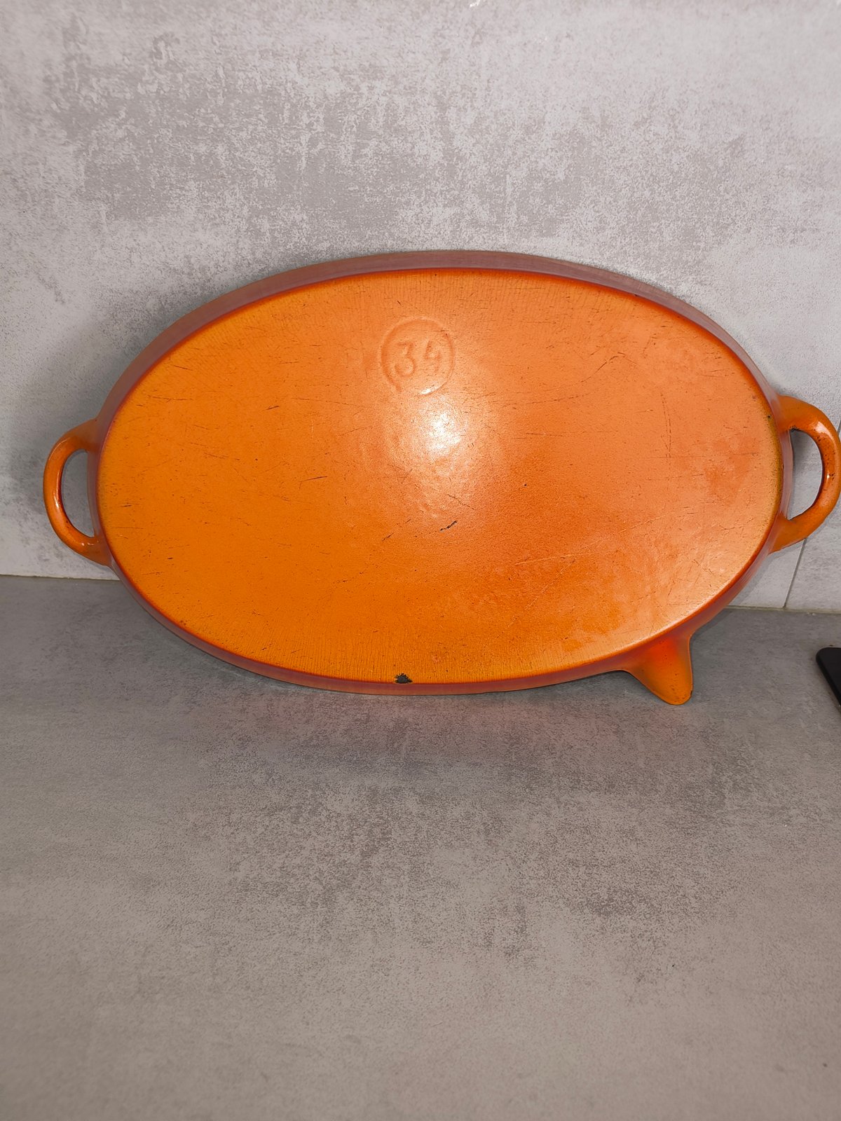 Vintage Le Creuset Oval Cast Iron Dish – Orange – Made in France – Rare Piece — photo 8