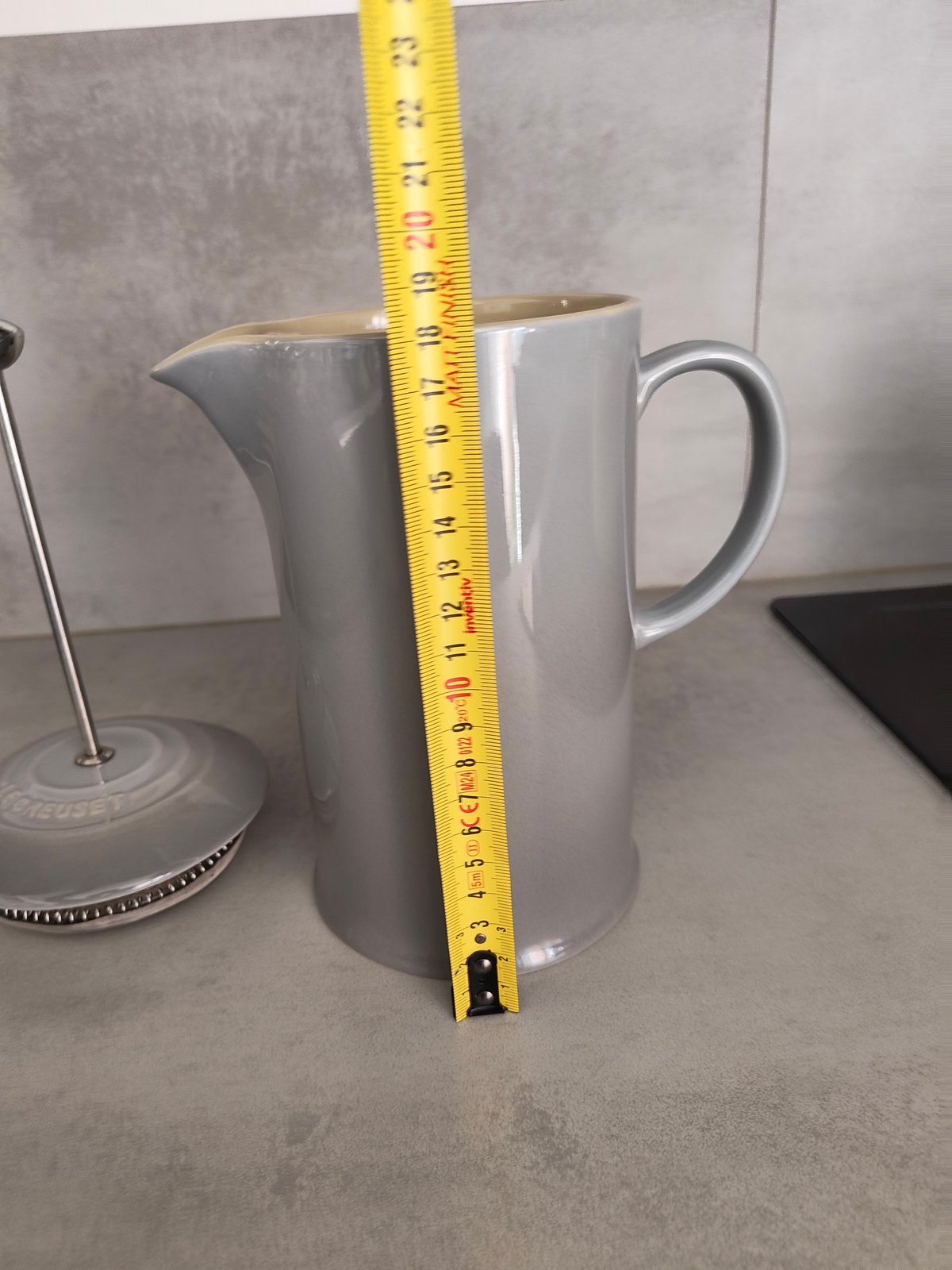 Vintage Le Creuset Stoneware French Press / Coffee Pot – Mist Grey — photo 9