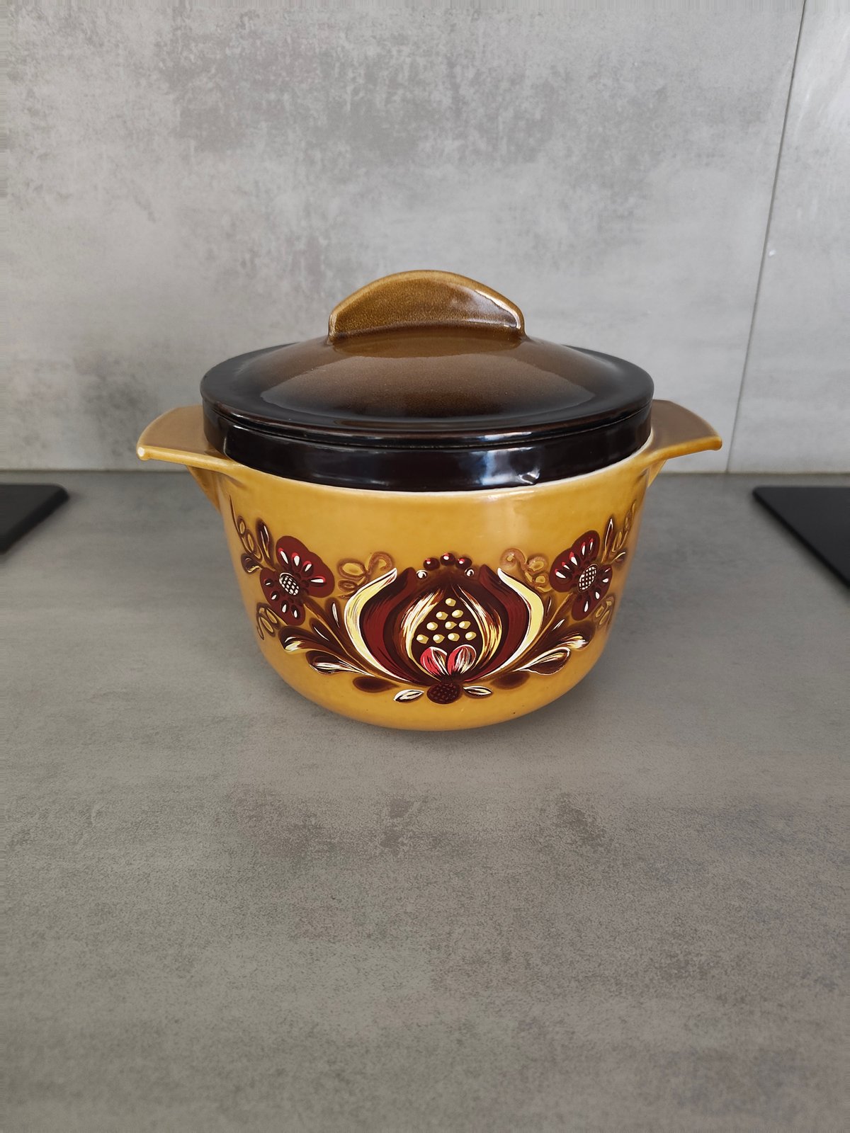 Vintage Nomar Cast Iron Poêlon – Rare Floral Folk Pattern Staub Group – 1970s — photo 7