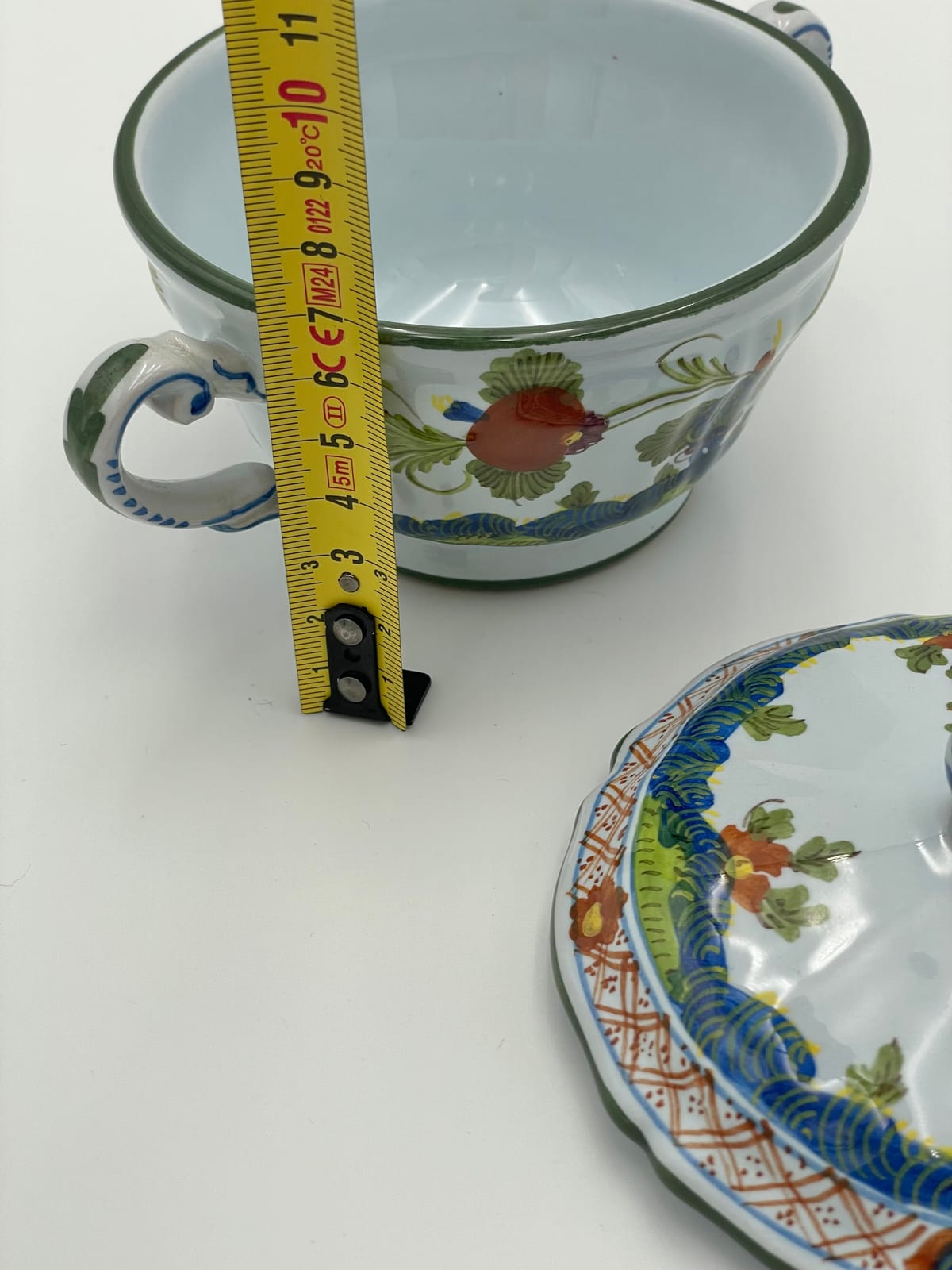 Christian Dior Covered Maiolica Vessel, Faenza "Garofano" Pattern, Made in Italy — 2